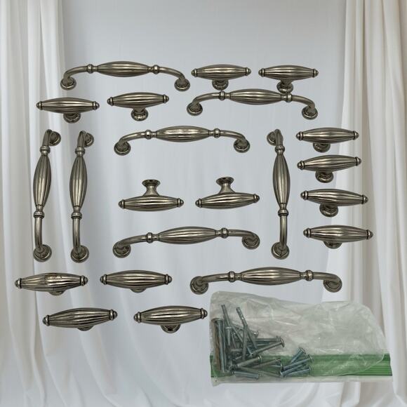 Stone Mill French Country 5 in. CC Weathered? Nickel Cabinet Pulls 8 & 14 Drawer - Picture 1 of 9